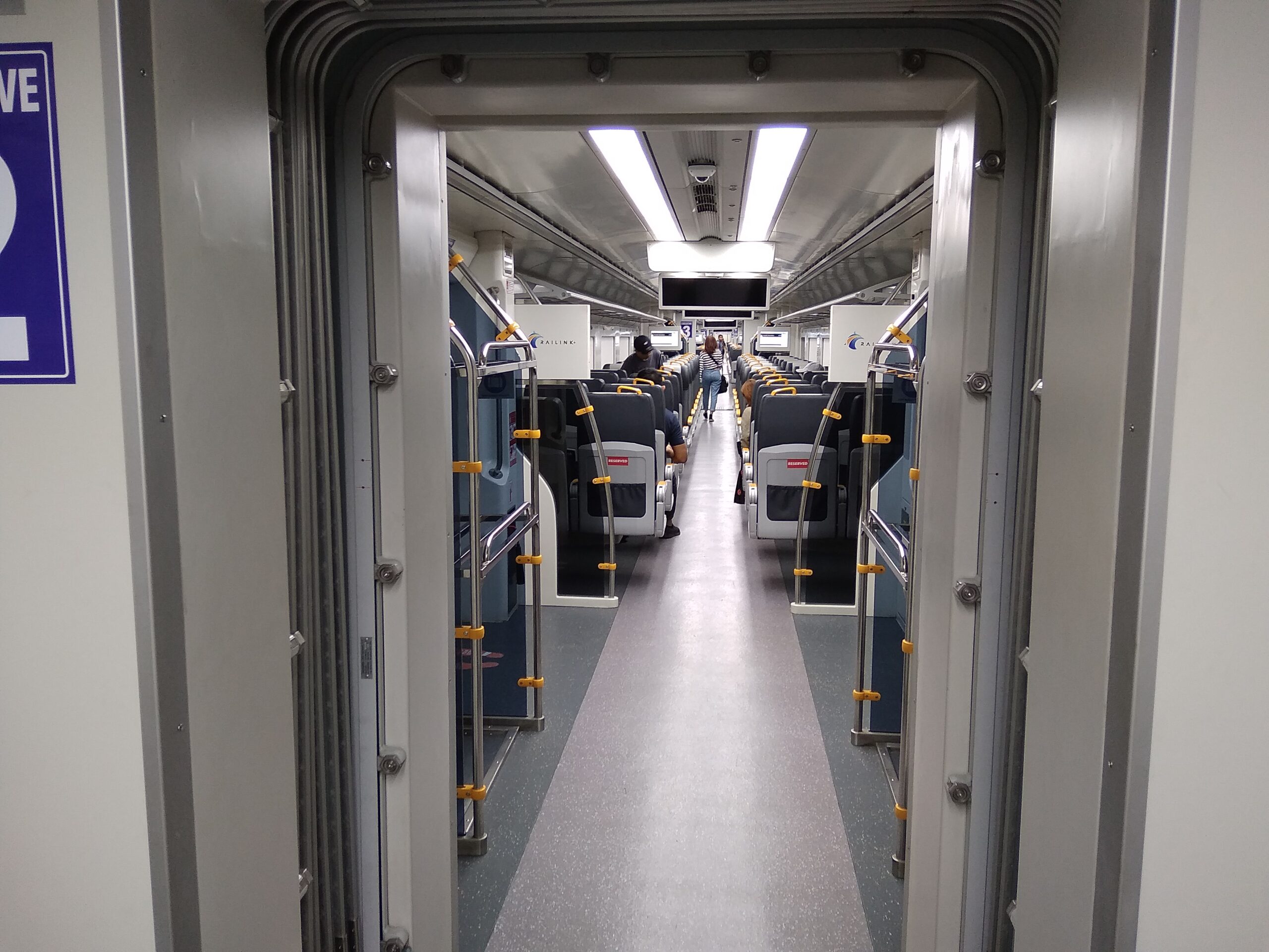 Inside airport train in medan