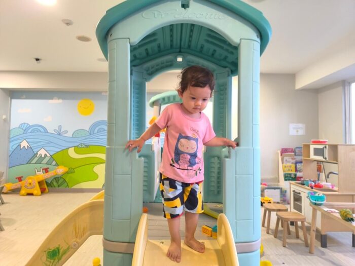 Kids play corner at a Jakarta apartment building