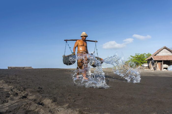 Traditional salt making in madura