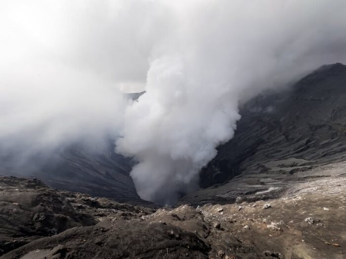 Mount Bromo Crater smoke