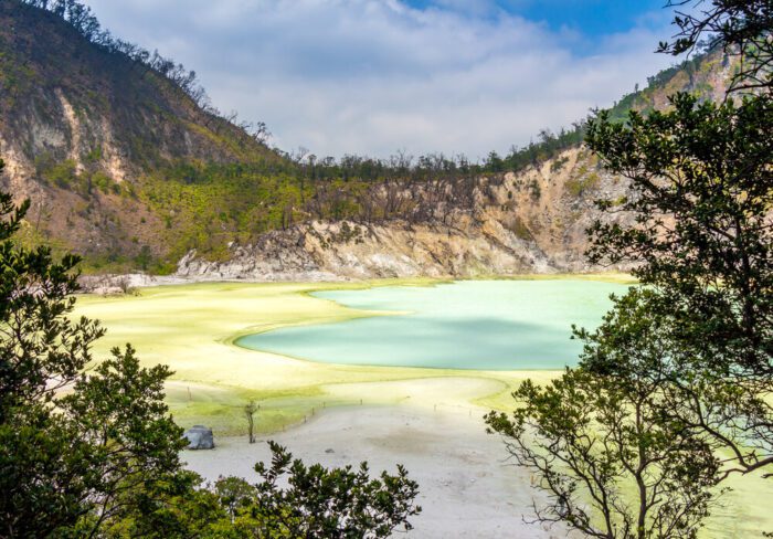 lake in the white crater