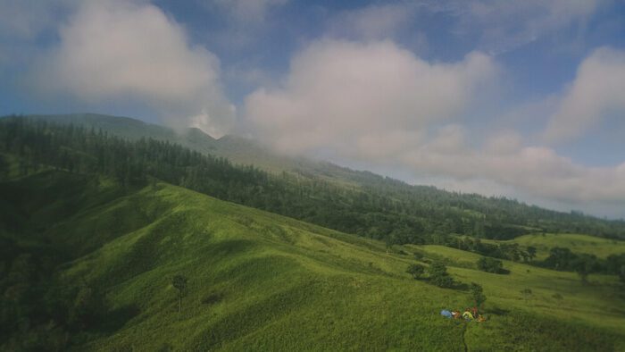 savanna around tambora volcano