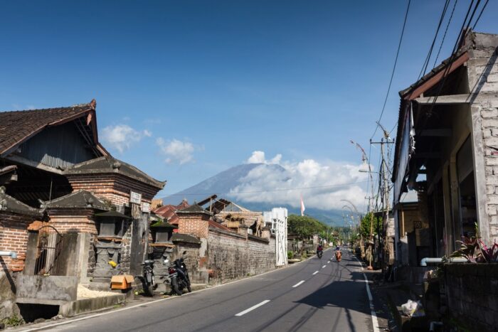 Mount Agung view from an accommodation nearby