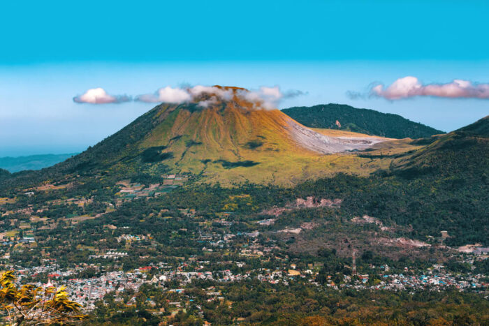 View from Mount Mahawu near Tomohon in North Sulawesi