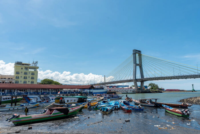 Ir Soekarno Bridge in Manado at the waterfront