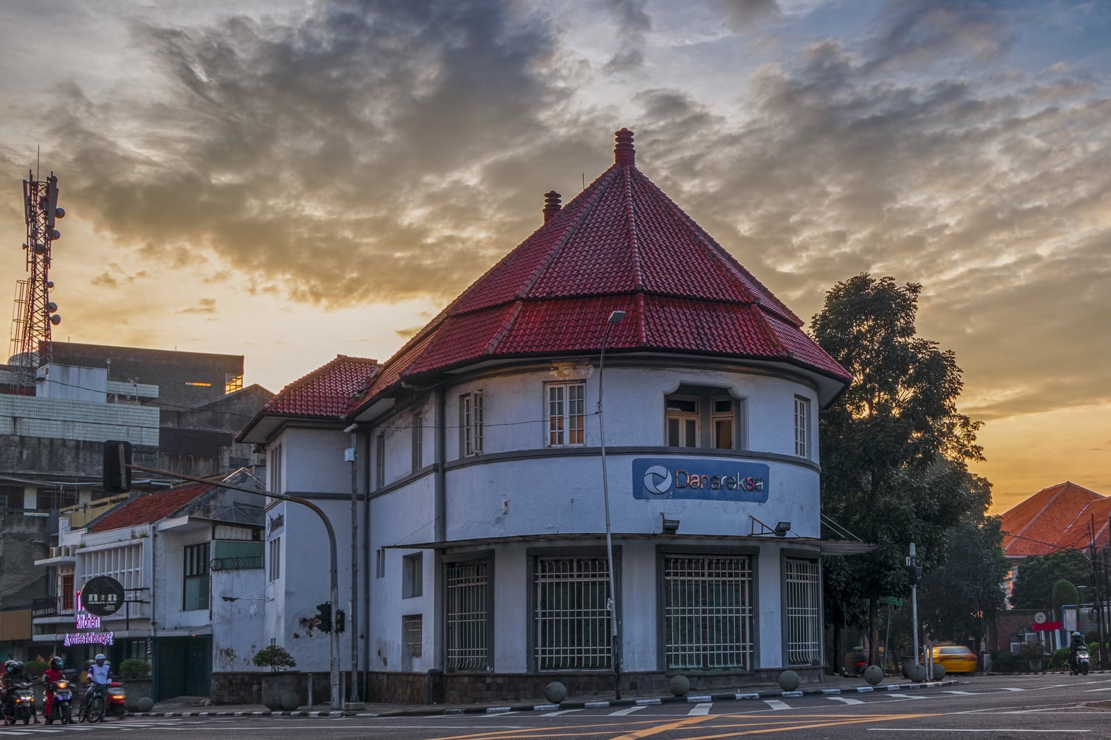 Historic building at a central Bandung intersection