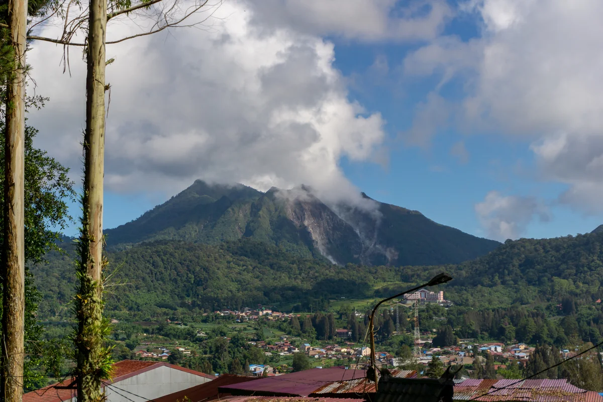 Berastagi beneath Mount Sibayak