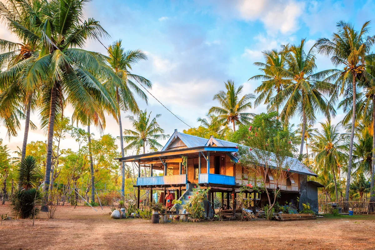 Traditional island house on Gili Air